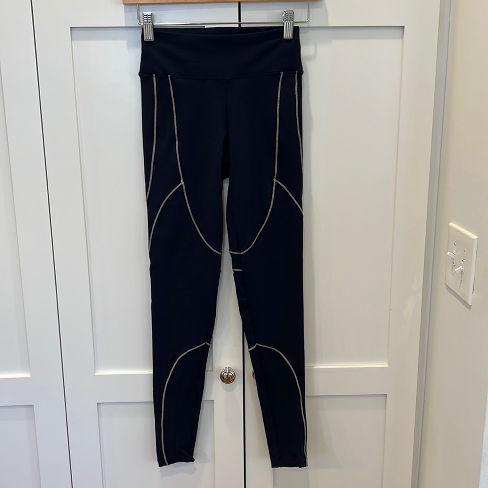 925fit navy leggings with piping